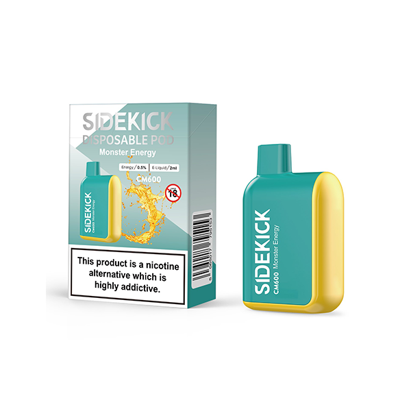 0mg SideKick Energy Caffeine Disposable Vape 600 Puff - Image 8