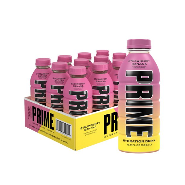 PRIME Hydration USA Strawberry Banana Sports Drink 500ml - Image 2